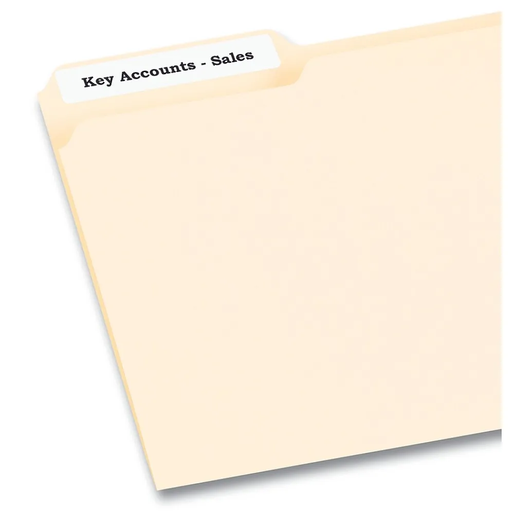 Labels|Pres-a-ply Laser/Inkjet File Folder Labels, 2/3" x 3-7/16", White, 1,500 Labels/Box (30632)