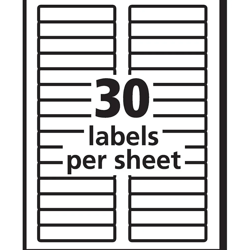 Labels|Pres-a-ply Laser/Inkjet File Folder Labels, 2/3" x 3-7/16", White, 1,500 Labels/Box (30632)