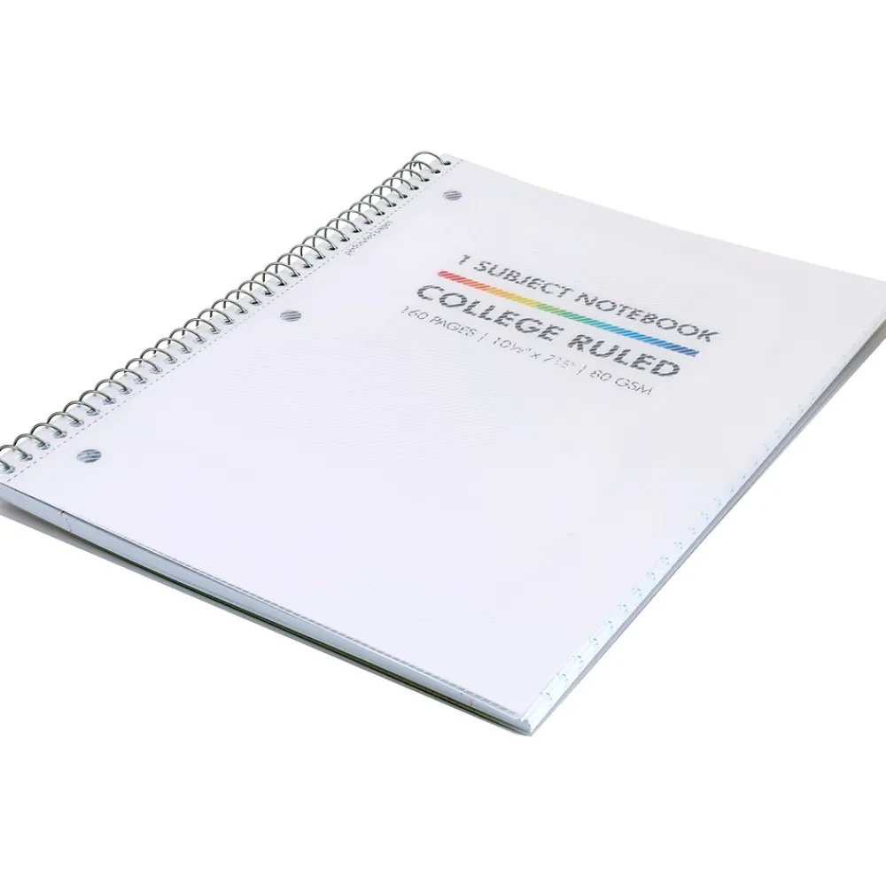 Subject Notebooks|Pukka Pad Basics Subject Notebook, 7.5" x 10.5", College-Ruled, 80 Sheets, White, 3/Pack (9759-BAS)