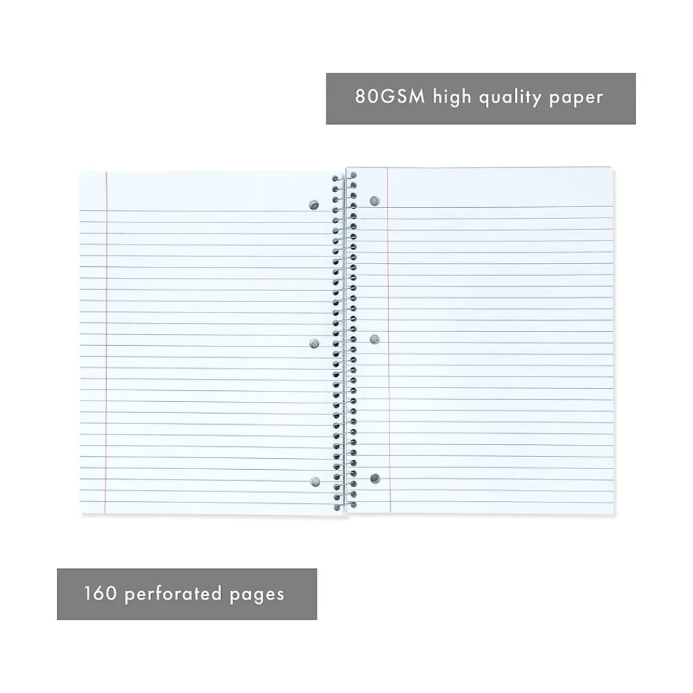 Subject Notebooks|Pukka Pad Basics Subject Notebook, 7.5" x 10.5", College-Ruled, 80 Sheets, White, 3/Pack (9759-BAS)