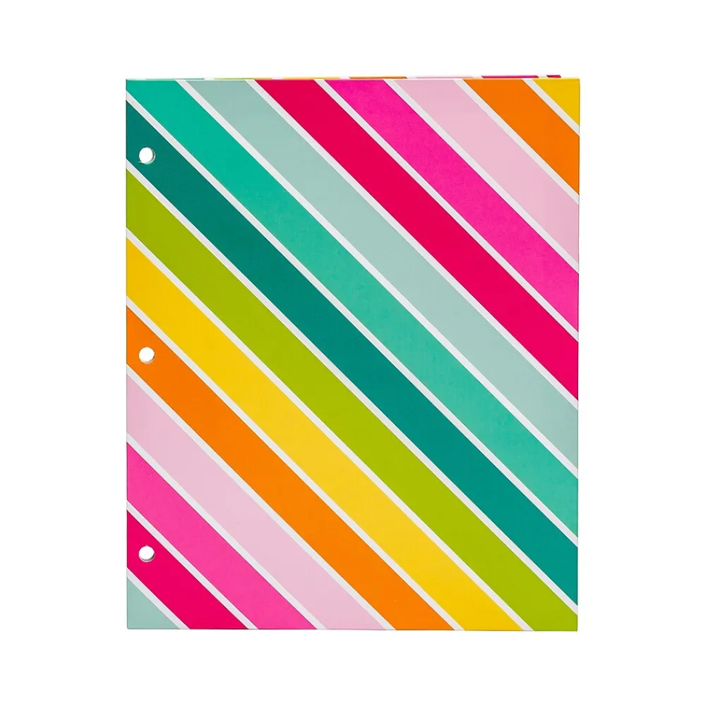 Pocket Folders|Pukka Pad Carpe Diem Rainbow Color Wash 3-Hole Punched 2-Pocket Portfolio Folders, Assorted Colors, 6/Pack (9097-CD)