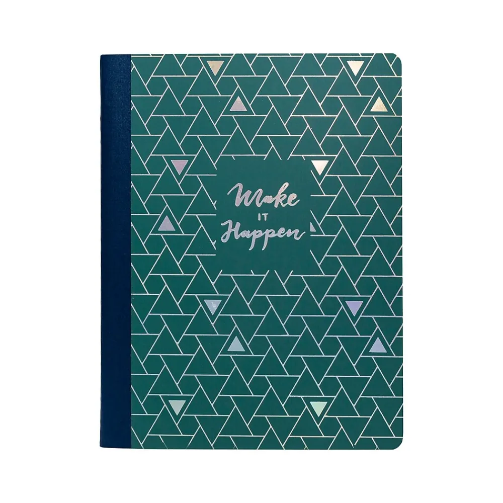 Composition Notebooks|Pukka Pad Glee Composition Notebooks, 7.5" x 9.75", College Ruled, 70 Sheets, Green, 3/Pack (8871-GLE)