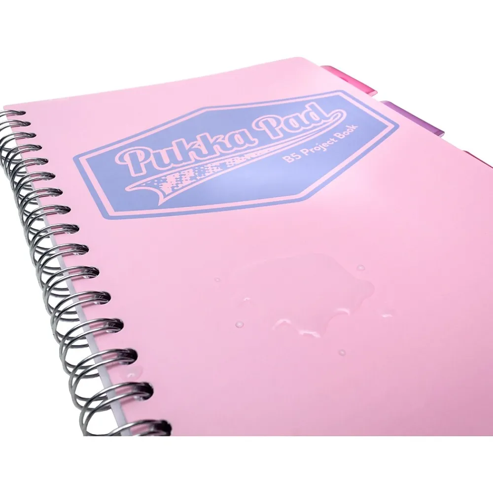 Subject Notebooks|Pukka Pad Pastels 5-Subject Notebooks, 7" x 10", Ruled, 100 Sheets, Assorted Colors, 3/Pack (3032-PST)