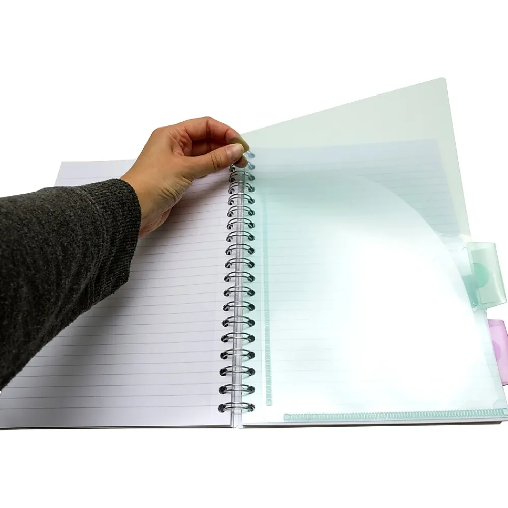 Subject Notebooks|Pukka Pad Pastels 5-Subject Notebooks, 7" x 10", Ruled, 100 Sheets, Assorted Colors, 3/Pack (3032-PST)