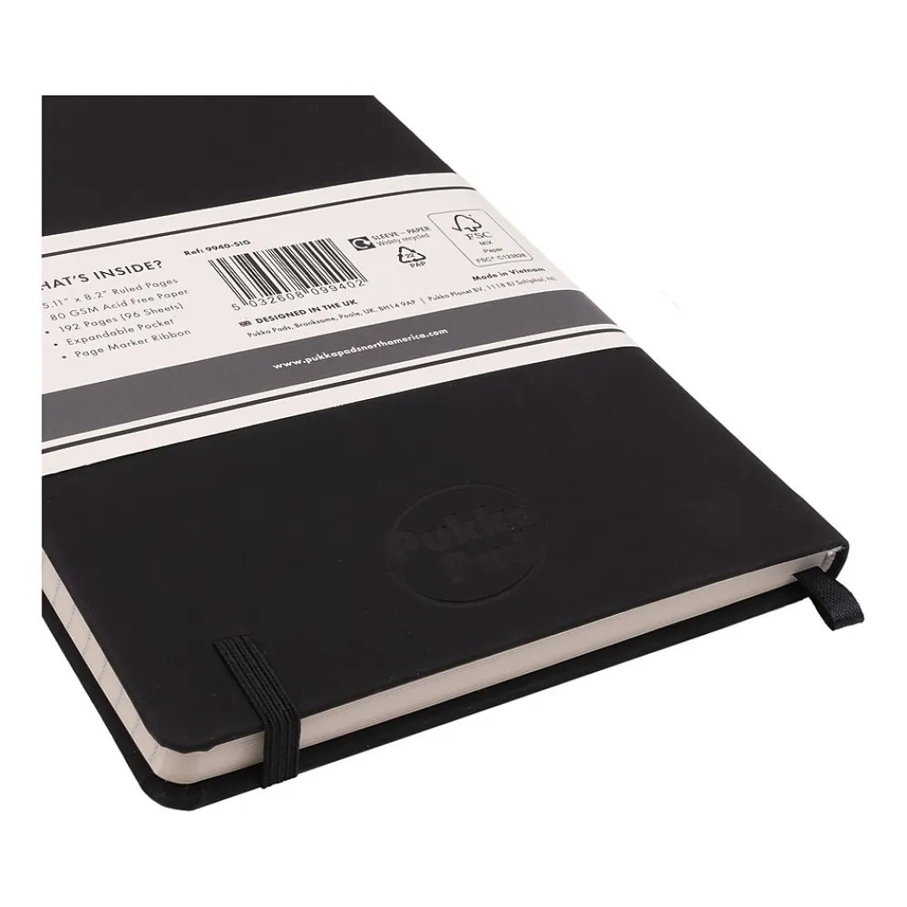 Notebooks|Pukka Pad Professional Notebooks, 5.11" x 8.2", College Ruled, 96 Sheets, Black (9940-SIG)