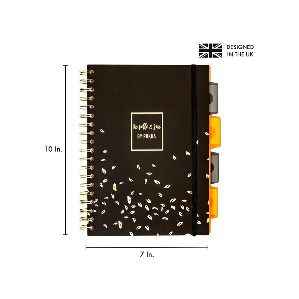 Subject Notebooks|Pukka Pad Rochelle & Jess 5-Subject Subject Notebooks, 6.9" x 9.8", College Ruled, 100 Sheets, Assorted Colors, 3/Pk (9447-ROC)