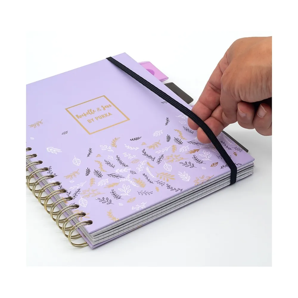 Subject Notebooks|Pukka Pad Rochelle & Jess 5-Subject Notebook, 7.5" x 10", Graph-Ruled, 100 Sheets, Lilac, 3/Pack (9917-ROC)
