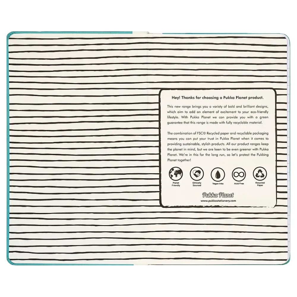 Composition Notebooks|Pukka Pad There Is No Planet B Notebook, 5.28" x 8.46", Wide-Ruled, 96 Sheets, Blue (9703-SPP)