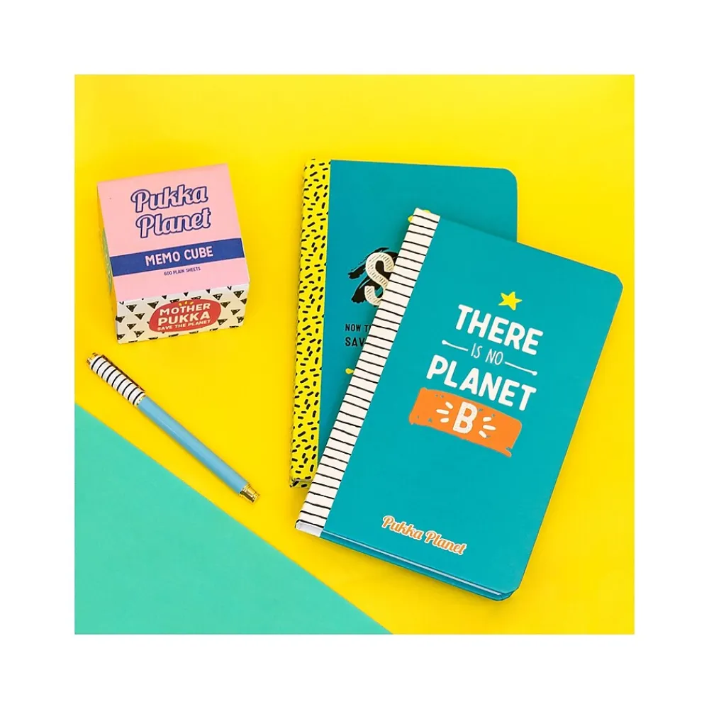 Composition Notebooks|Pukka Pad There Is No Planet B Notebook, 5.28" x 8.46", Wide-Ruled, 96 Sheets, Blue (9703-SPP)