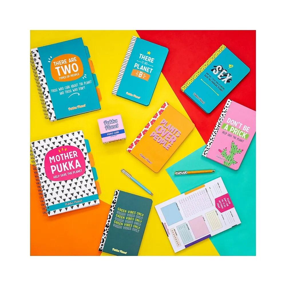 Composition Notebooks|Pukka Pad There Is No Planet B Notebook, 5.28" x 8.46", Wide-Ruled, 96 Sheets, Blue (9703-SPP)