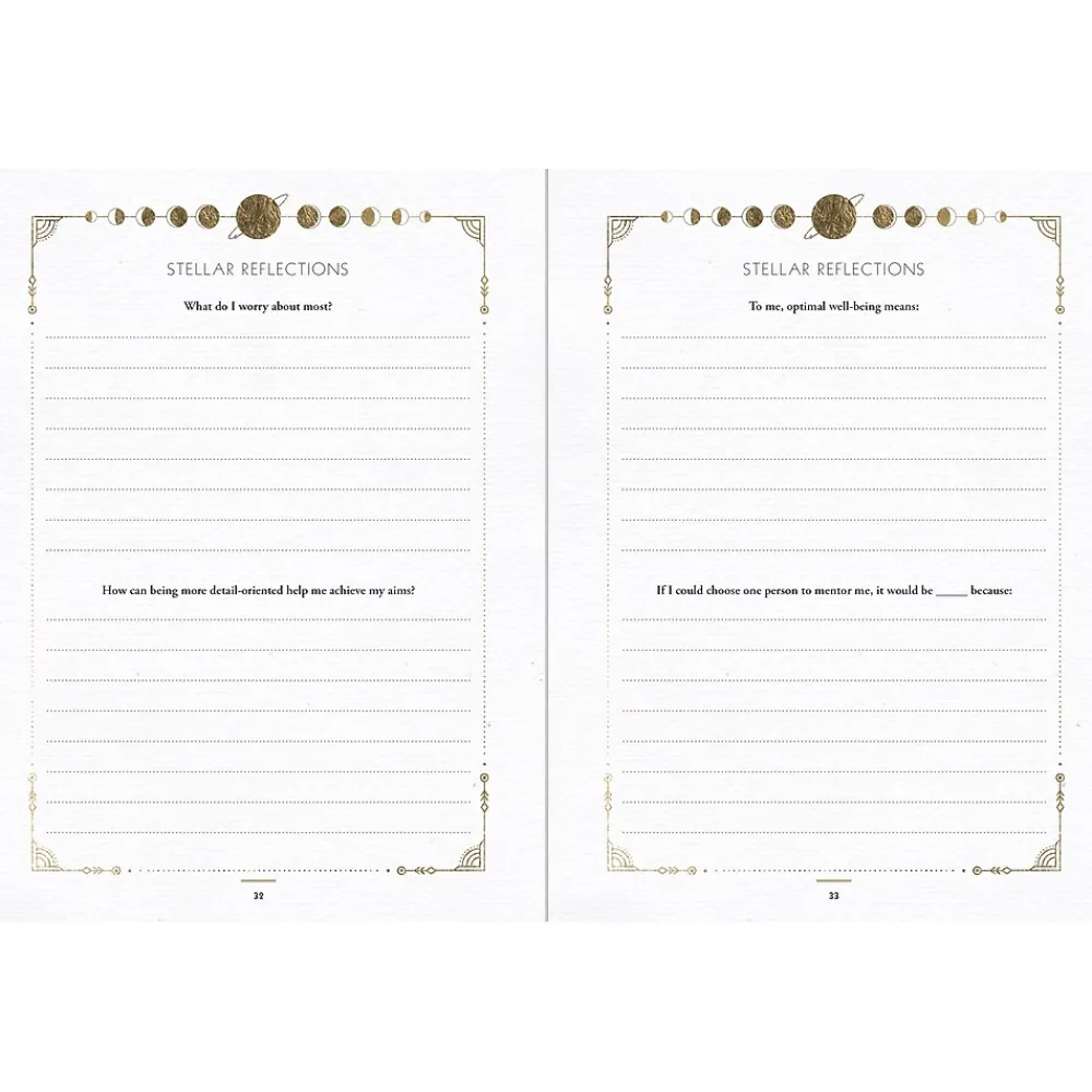 Journals|Quarto Astrological Wellness & Spirituality Guided Journal, Hardcover, 6.27" x 8.25", College Ruled, Purple, 160 Pages
