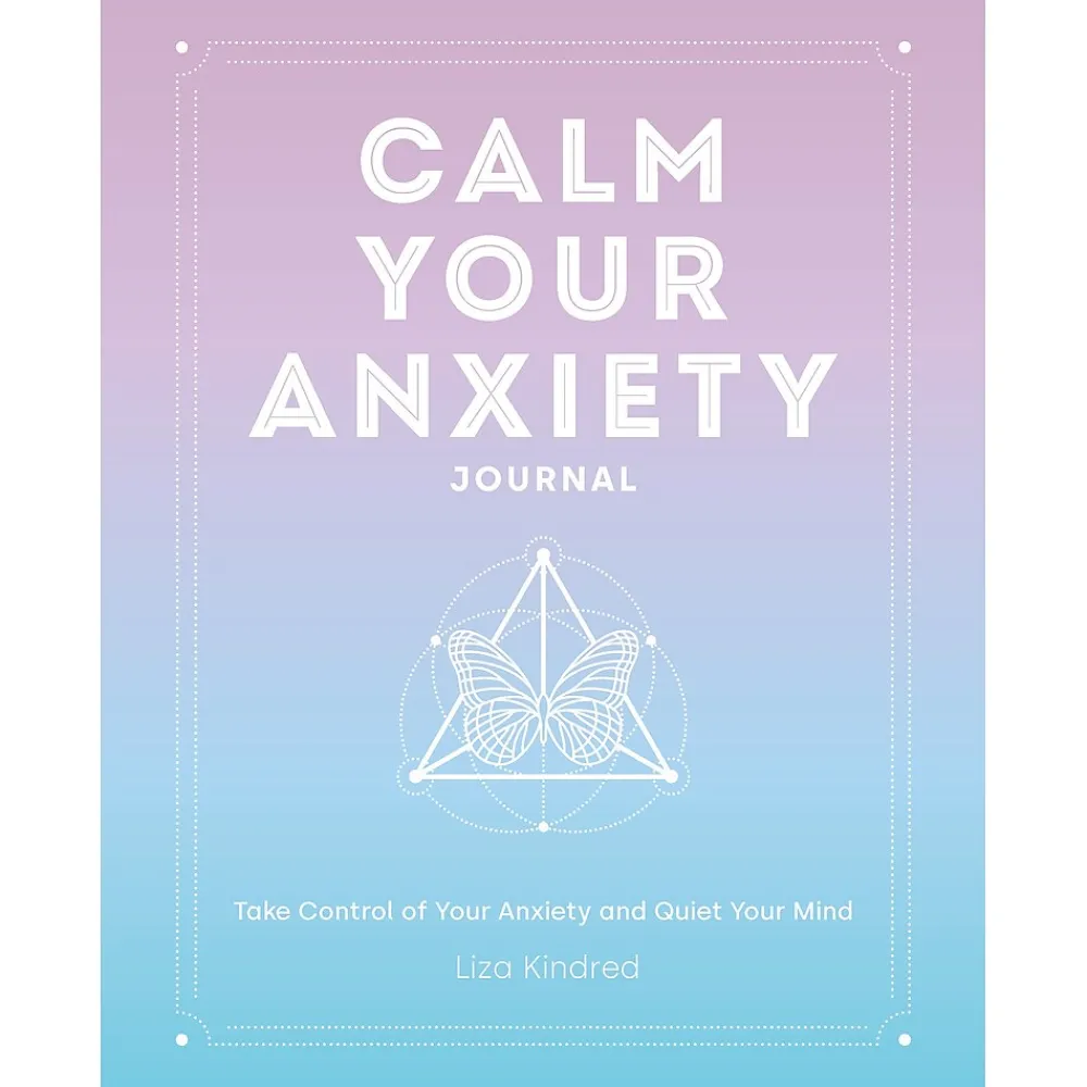Journals|Quarto Calm Your Anxiety Guided Journal, Hardcover, 6.27" x 8.25", College Ruled, Blue, 160 Pages (9781631068157)