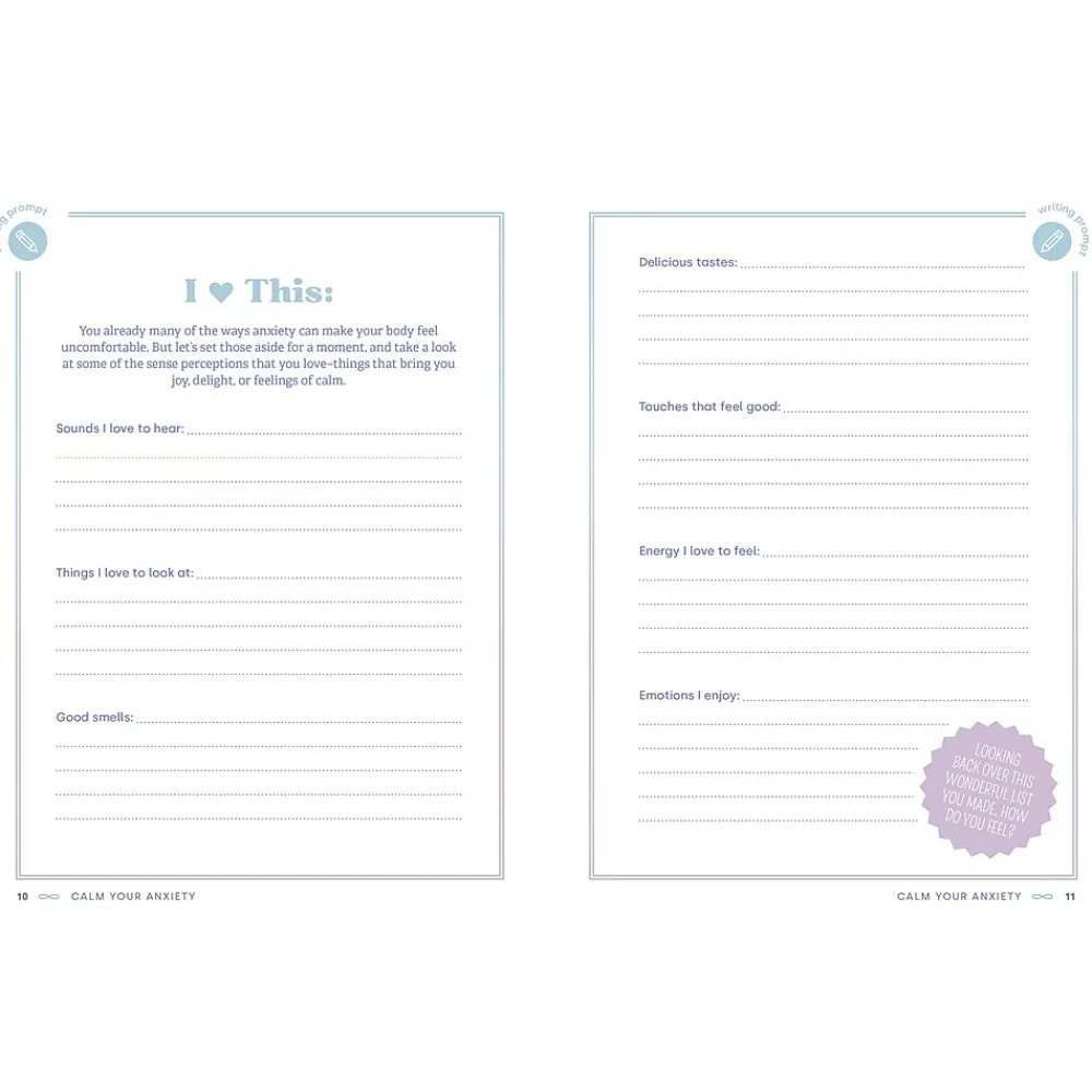 Journals|Quarto Calm Your Anxiety Guided Journal, Hardcover, 6.27" x 8.25", College Ruled, Blue, 160 Pages (9781631068157)
