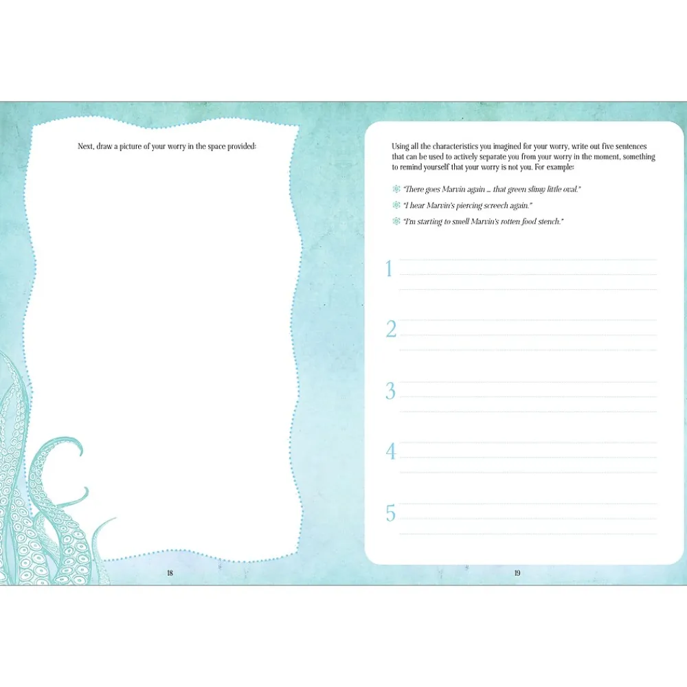 Journals|Quarto Find Your Calm Anxiety Guided Journal, 6.7" x 9", College Ruled, Green, 160 Pages (152996)