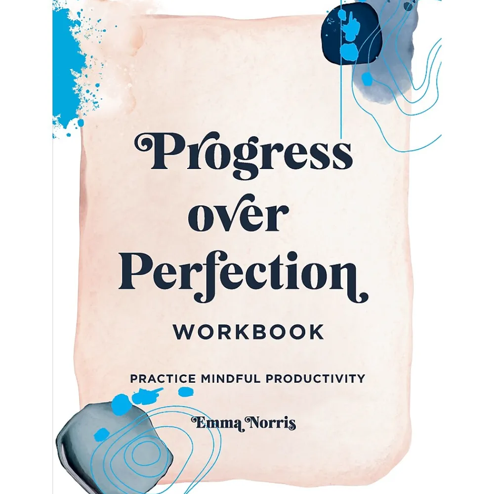 Journals|Quarto Progress Over Perfection Productivity Guided Journal, 6.65" x 9", College Ruled, Blush, 160 Pages (9781631068652)