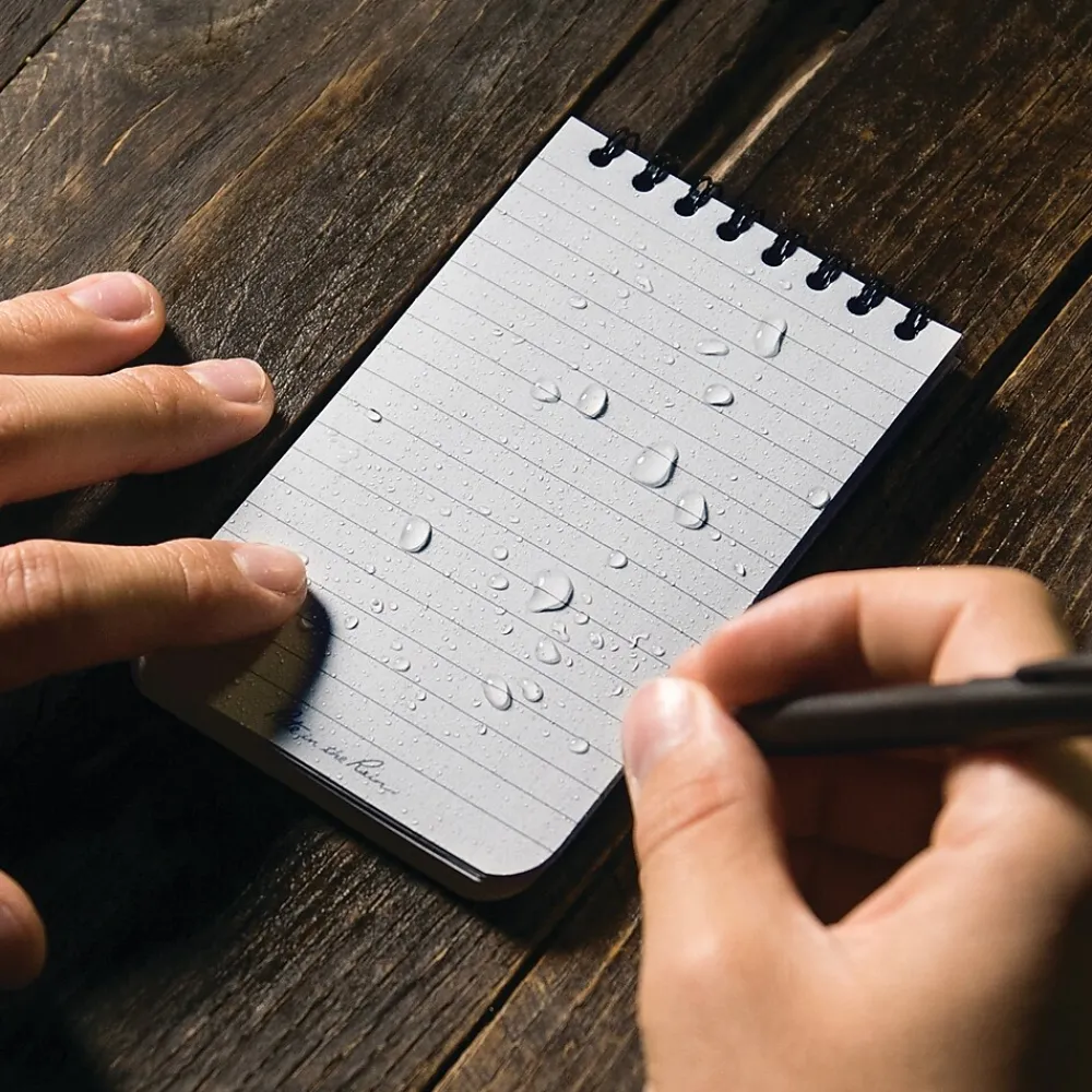 Notebooks|Rite In The Rain All-weather 1-Subject Pocket Notebook, 3" x 5", Graph Ruled, 50 Sheets, Black (735)