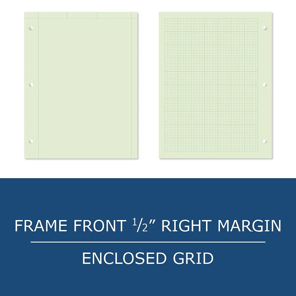 Notebooks|Roaring Spring Paper Products Signature 1-Subject Professional Notebooks, 8.5" x 11", Graph Ruled, 80 Sheets, Green (11382)
