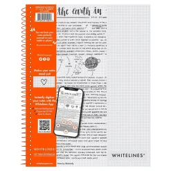 Subject Notebooks|Roaring Spring Paper Products Whitelines 1-Subject Smart Notebook, 8.5" x 11", Graph Ruled, Gray/Silver (17001)