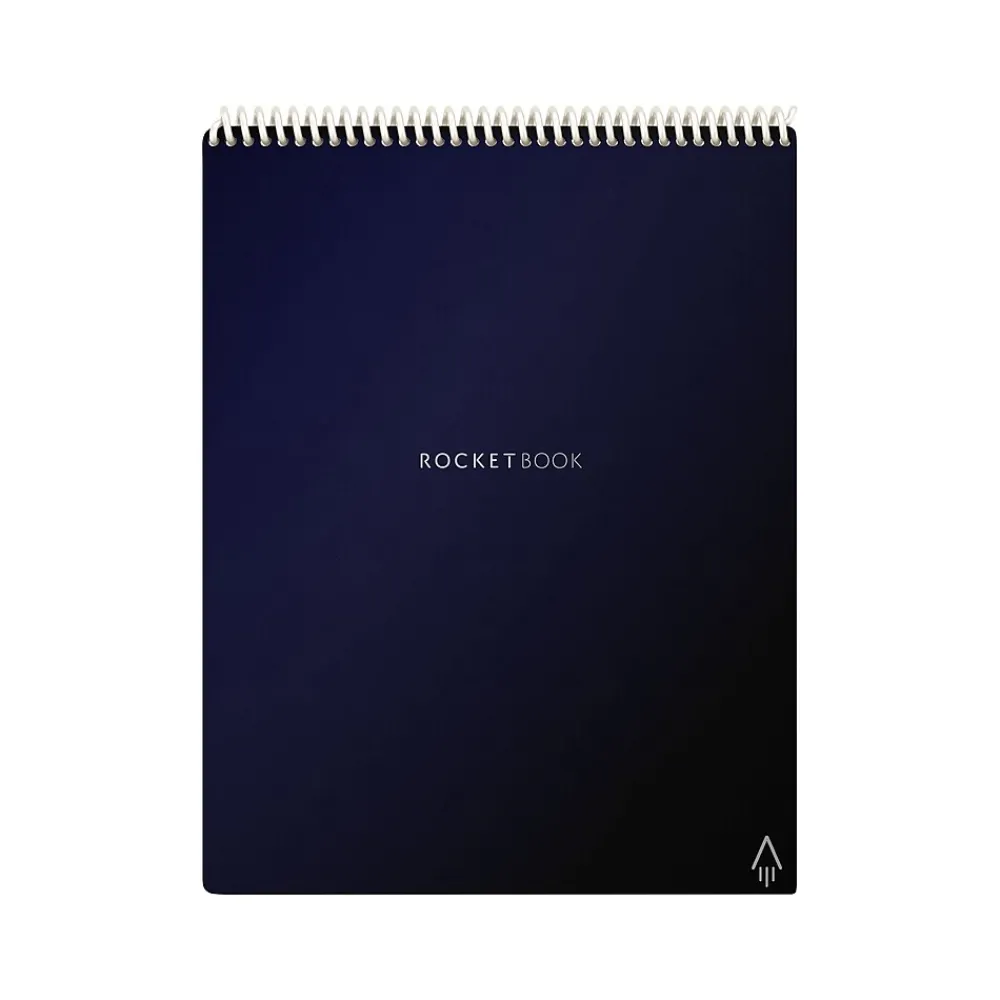 Notepads|Rocketbook Flip Smart Notepad, 8.5" x 11", Lined/Dot Grid Ruled, Blue, 16 Sheets/Pad (FLP-L-RC-CDF-FR)
