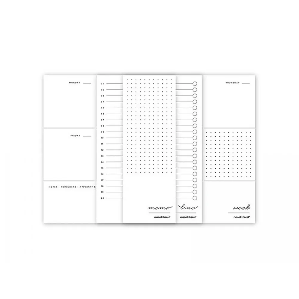 Notepads|Russell+Hazel In Due Time Notepads, White/Gold, 80 Sheets/Pad, 3 Pads/Set (27619)