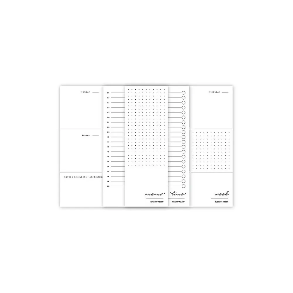 Notepads|Russell+Hazel In Due Time Notepad Set, Gold/White, 80 Sheets/Pad, 3 Pads/Pack (27619)