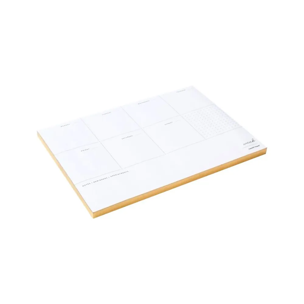 Notepads|Russell+Hazel Weekly Planner Notepad, 10" x 7", Gold/White, 80 Sheets/Pad, 1 Pad/Pack (27616)