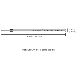 Pens|Schmidt Ink Schmidt 6040 Fineliner W/ Spring Loaded Refill, Fits Most Capped Rollerball Pens, Medium, Black, 2 Pack (SC58117)