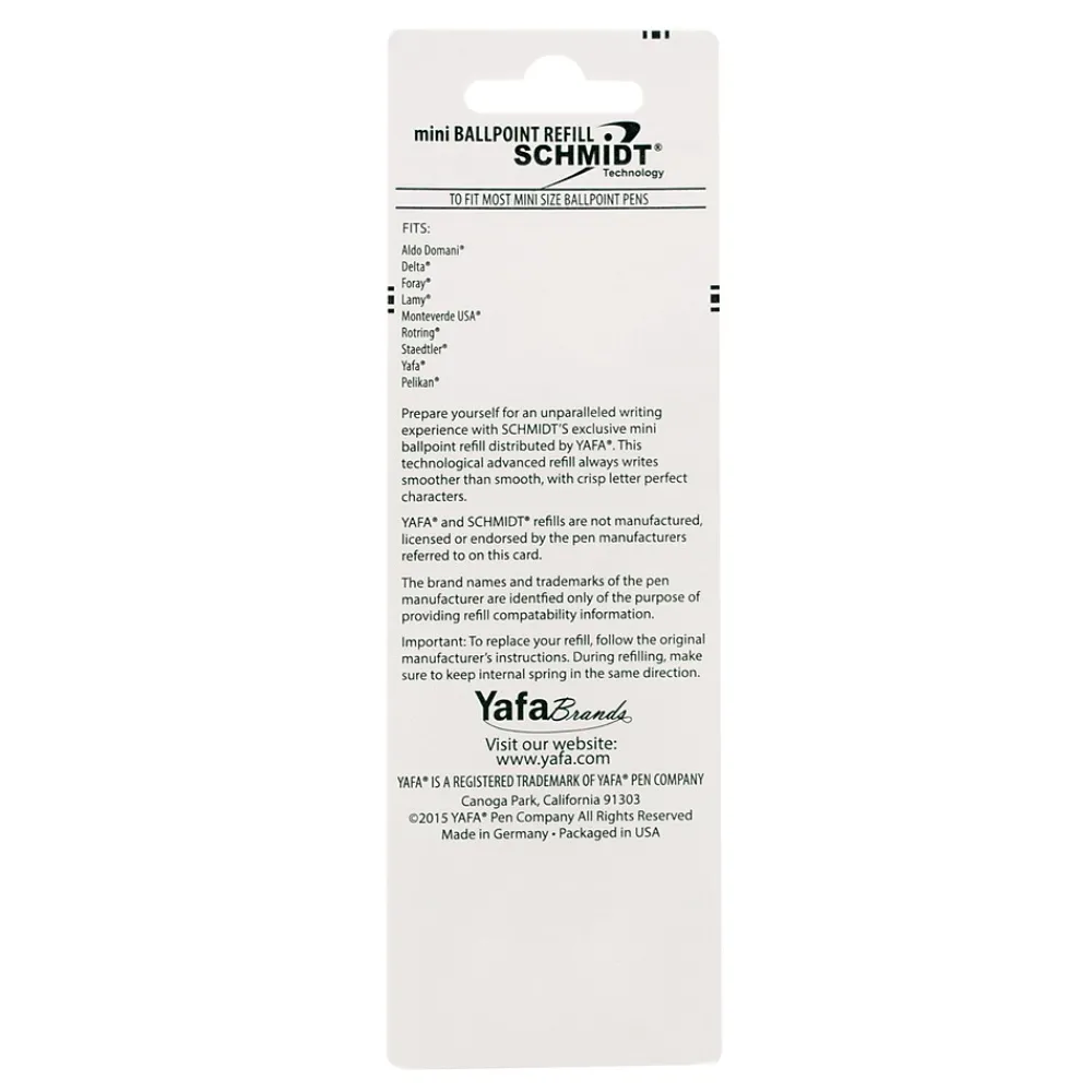 Pens|Schmidt Ink Schmidt 635 Mini D1 Ballpoint Refill, fits Multifunction pens, Medium, Black, 4 Pack (SC58149)