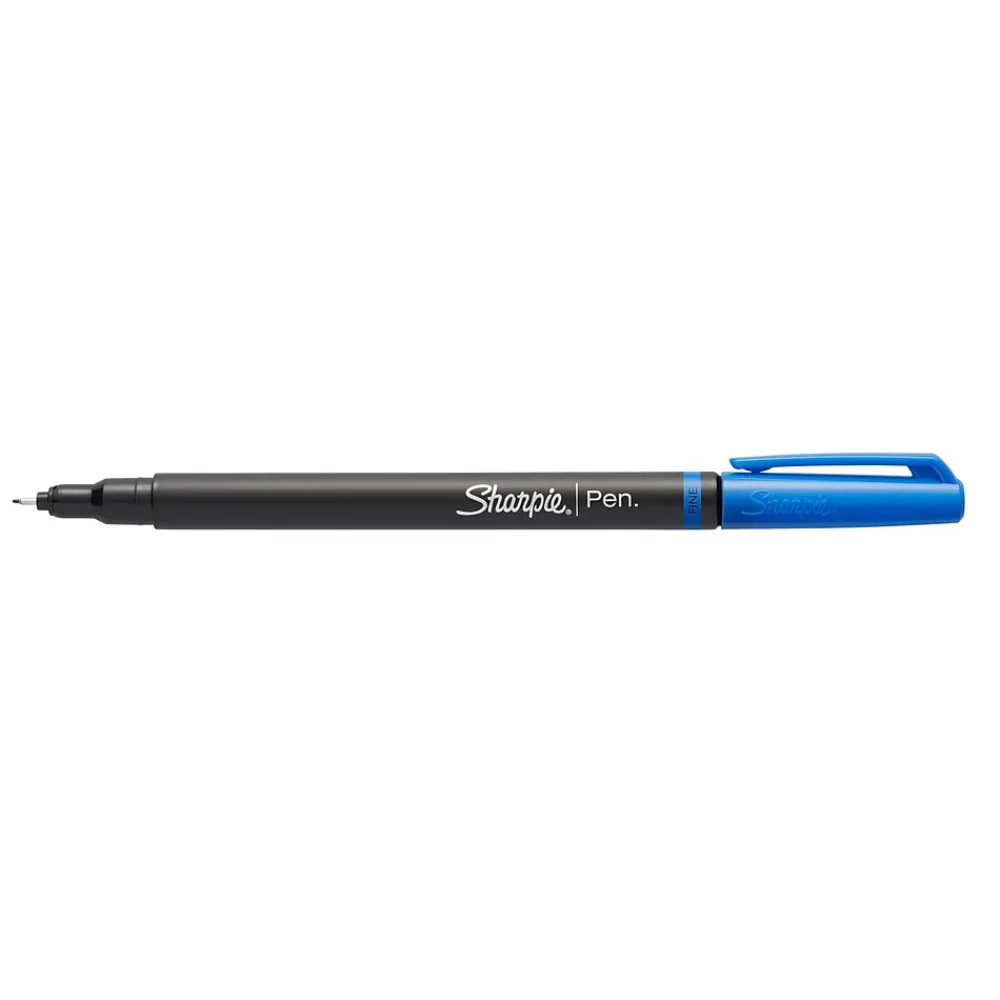 Pens|Sharpie Felt Pen, Fine Point, 0.4 mm, Blue Ink, Dozen (1742664)
