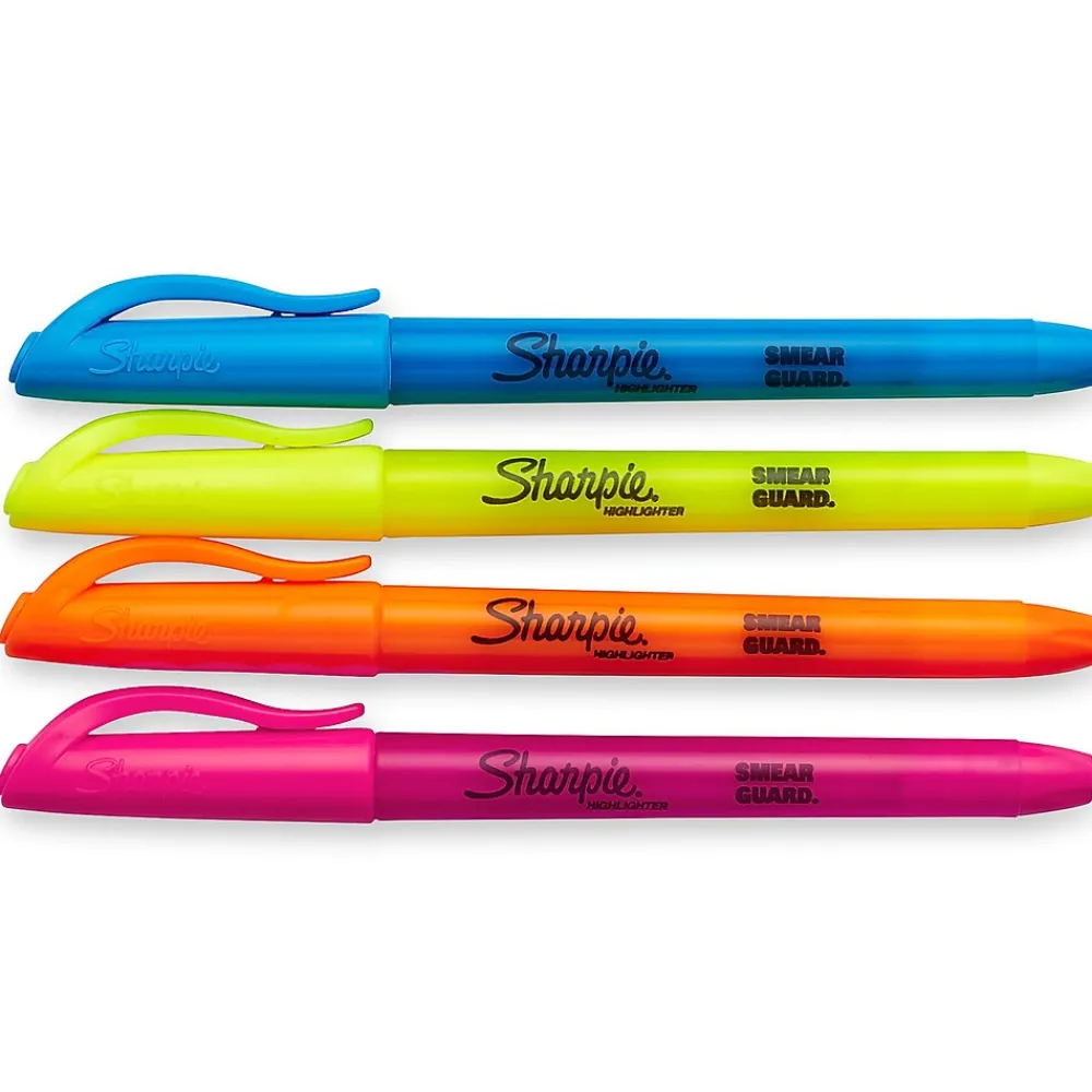 Highlighters|Sharpie Highlighter, Chisel Point, Assorted, 4/Pack (27174)