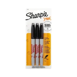 Markers|Sharpie Industrial Permanent Marker, Fine Tip, Black Ink, 3/Pack (13763PP)