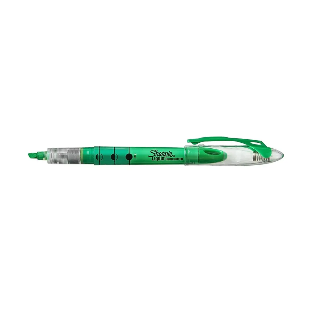 Highlighters|Sharpie Liquid Highlighter, Chisel Tip, Green, Dozen (24426/1754468)