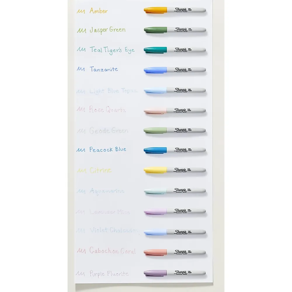 Markers|Sharpie Mystic Gems Permanent Markers, Fine Tip, Assorted, 24/Pack (2136727)