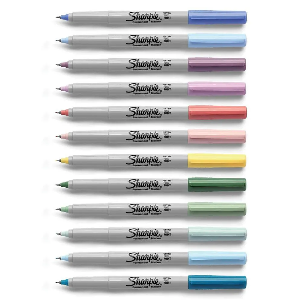 Markers|Sharpie Mystic Gems Permanent Markers, Ultra Fine Tip, Assorted, 24/Pack (2136772)