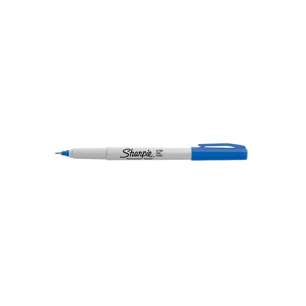 Markers|Sharpie Permanent Marker, Ultra Fine Tip, , Dozen (37003) Blue