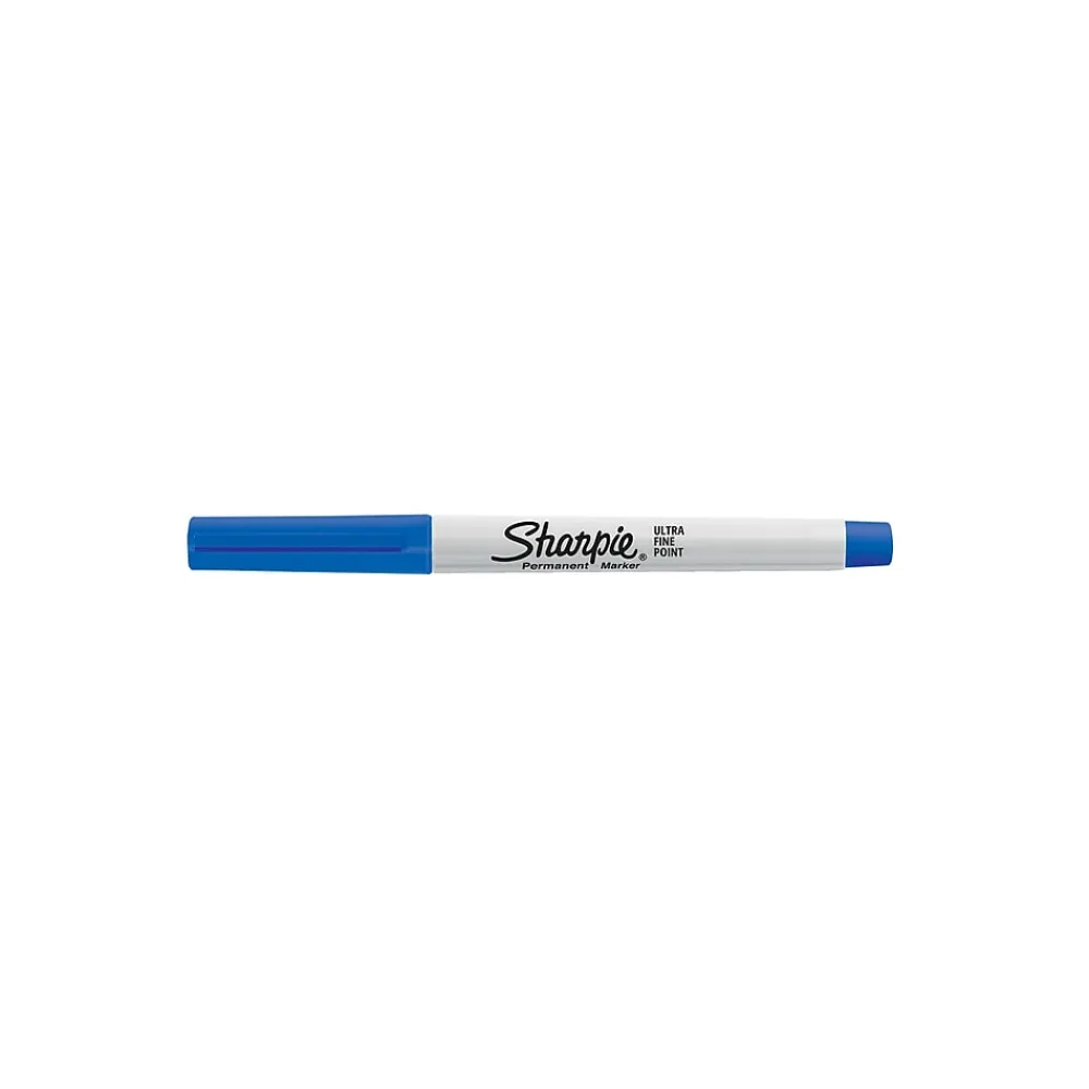 Markers|Sharpie Permanent Marker, Ultra Fine Tip, , Dozen (37003) Blue
