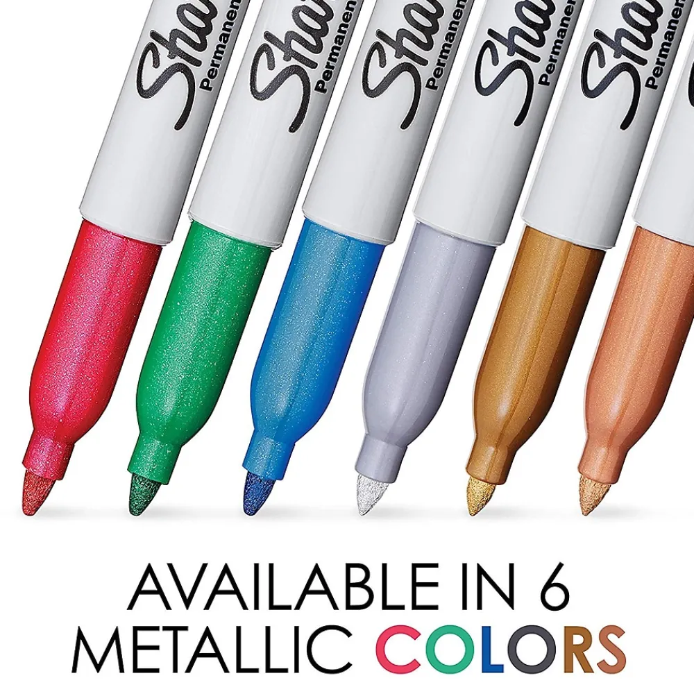Markers|Sharpie Permanent Marker, Fine Tip, Metallic Silver, 36/Pack (9597)
