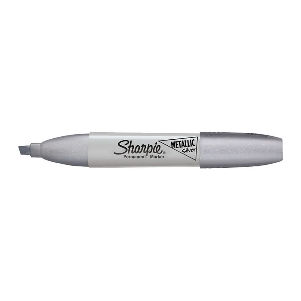 Markers|Sharpie Permanent Markers, Chisel Tip, Metallic, 12/Pack (2089638) Silver