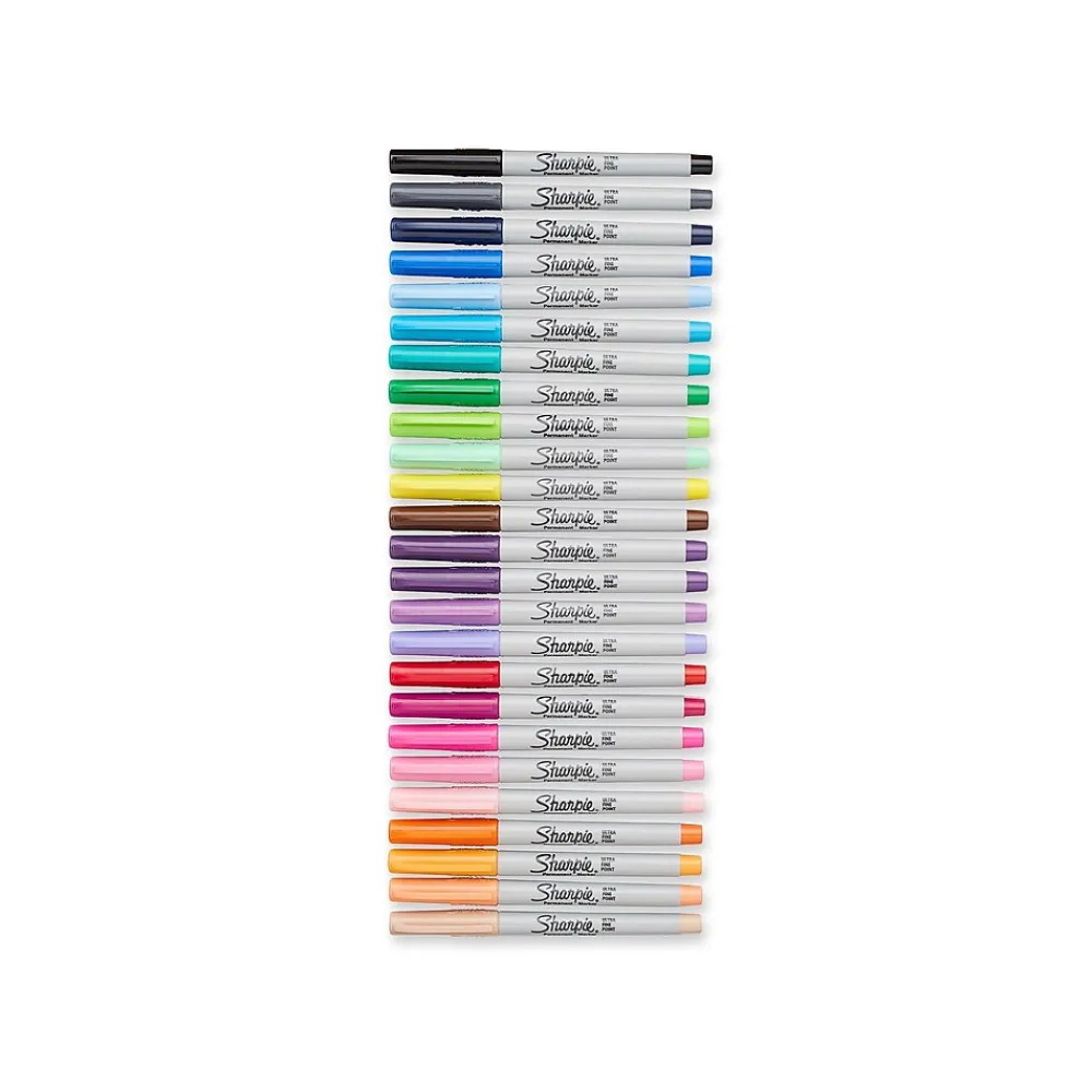 Markers|Sharpie Permanent Markers, Ultra Fine Tip, Assorted, 24/Pack (75847)