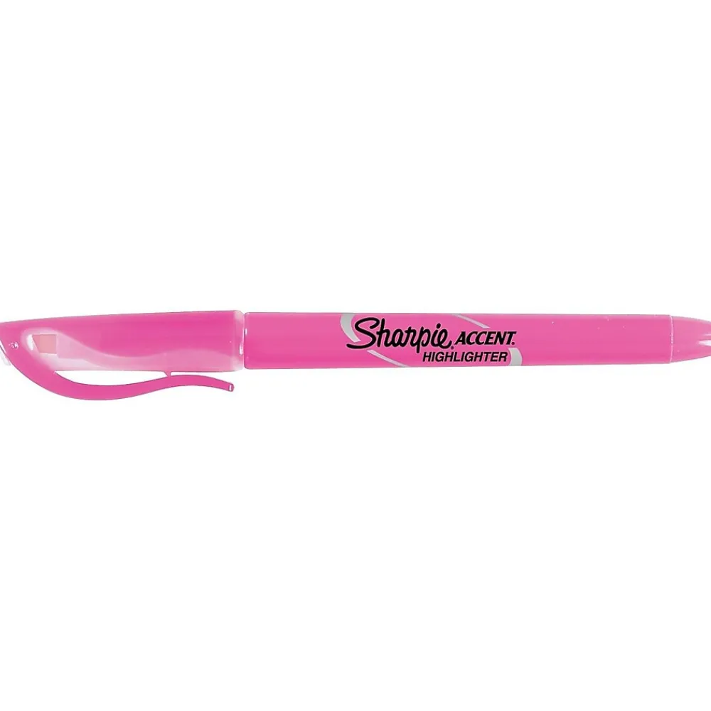 Highlighters|Sharpie Pocket Stick Highlighters, Chisel Tip, Flourescent Pink, Dozen (27009)