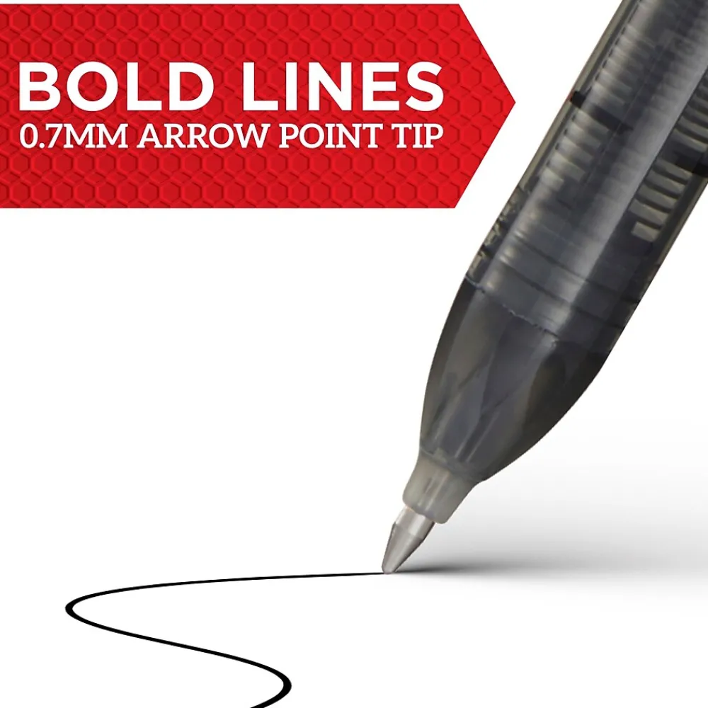 Pens|Sharpie Rollerball Pen, Arrow Point Pen for Bold Lines, Black Ink, Dozen (2101305)