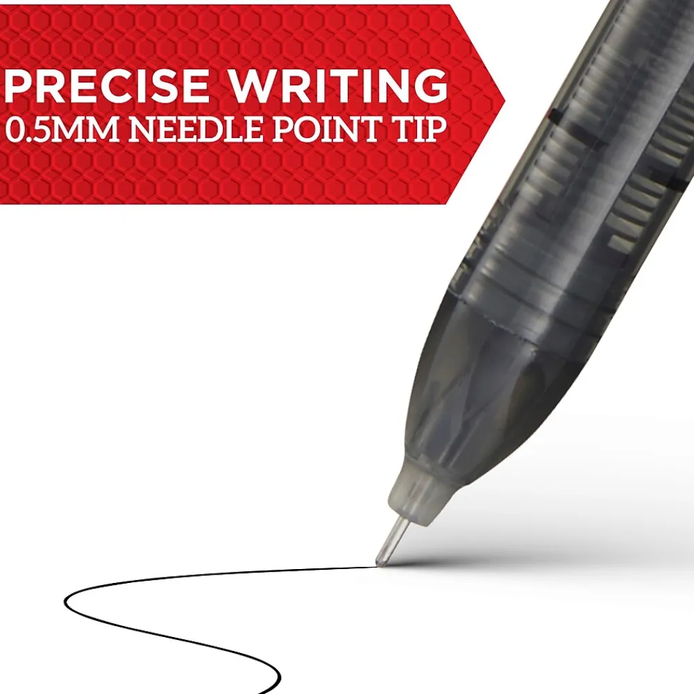 Pens|Sharpie Rollerball Pen, Needle Point Precision Pen, Red Ink, Dozen (2093226)