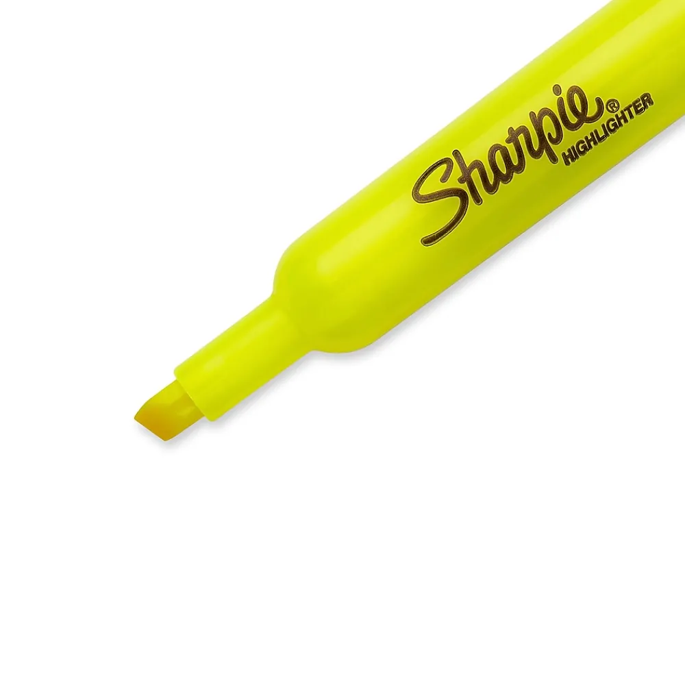 Highlighters|Sharpie Tank Highlighter, Chisel Tip, Yellow, 5/Pack (1809200)