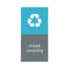 Labels|simplehuman Mixed Recycling Magnetic Sorting Label, 8" x 4", Blue/Gray, 2/Pack (KT1171)