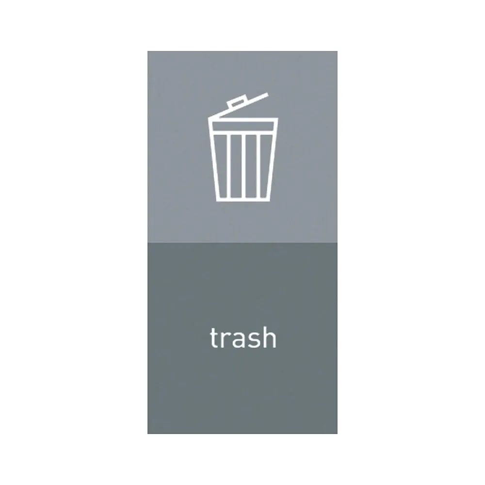 Labels|simplehuman Trash Magnetic Sorting Label, 8" x 4", Gray/Light Gray, 2/Pack (KT1170)