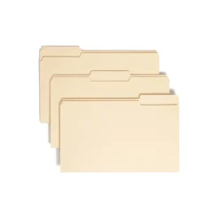 File Folders|Smead 100% Recycled File Folders, 1/3-Cut Tab, Legal Size, Manila, 100/Box (15339)