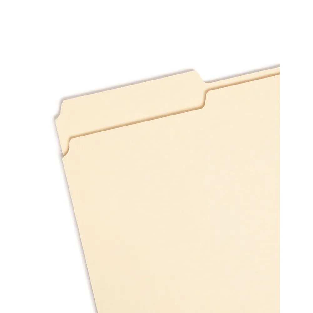 File Folders|Smead 100% Recycled File Folders, 1/3-Cut Tab, Legal Size, Manila, 100/Box (15339)