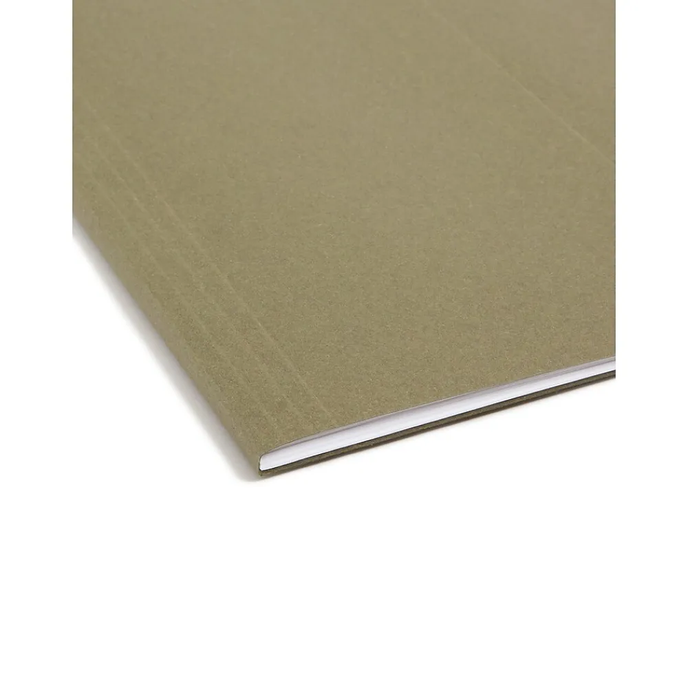 Hanging File Folders|Smead 100% Recycled Hanging File Folders, 1/5-Cut Adjustable Tab, Letter Size, Standard Green, 25/Box (65001)