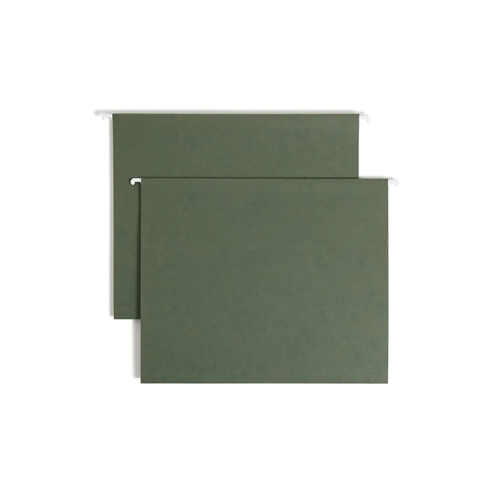 Hanging File Folders|Smead Box Bottom Hanging File Folders, 1" Expansion, Letter Size, Standard Green, 25/Box (64239)