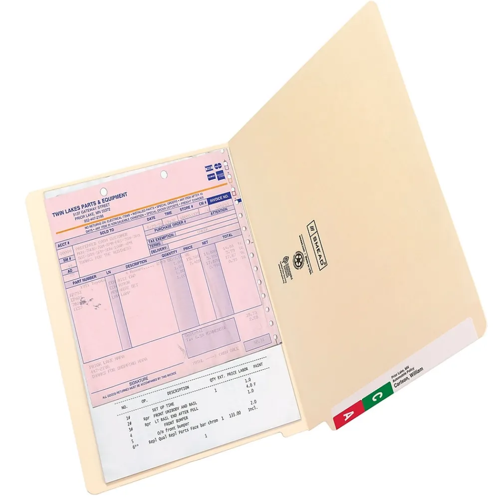 File Folders|Smead End Tab File Folder, Shelf-Master Reinforced Straight-Cut Tab, Legal Size, Manila, 100/Box (27110)